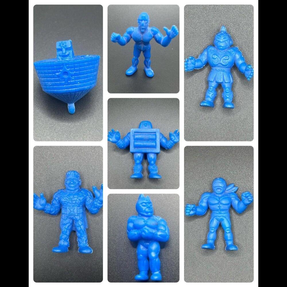 M.U.S.C.L.E MUSCLE MEN Set of 7 Kinnikuman Mattel RARE Vintage Blue Color Toys